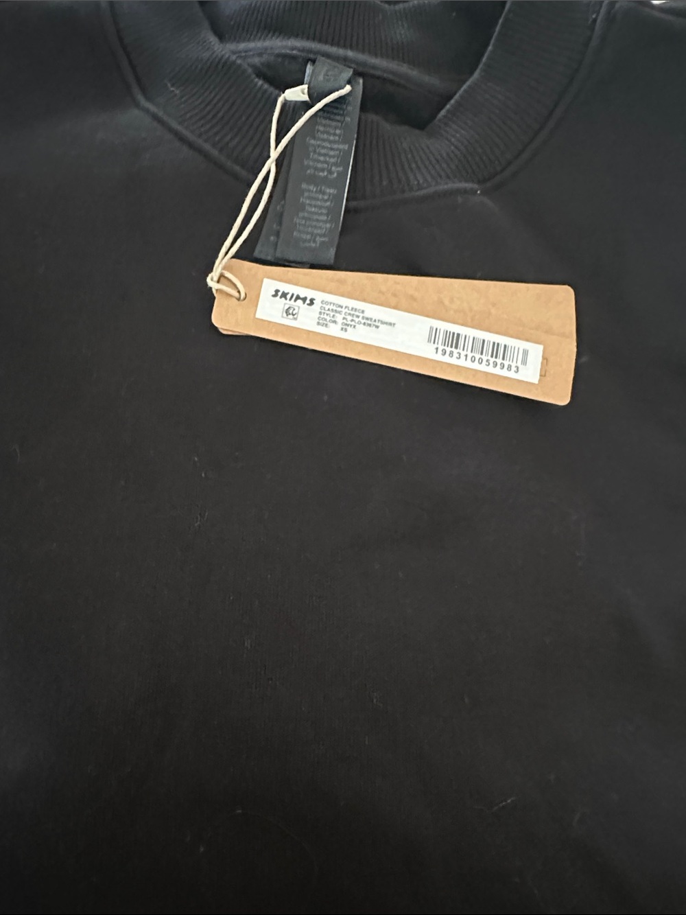 SKIMS Cotton Fleece Classic Crewneck Sweatshirt NWT - Picture 3 of 4